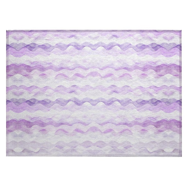 Surfside Purple 1 ft. 8 in. x 2 ft. 6 in. Geometric Indoor/Outdoor Area Rug