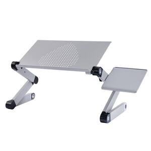 16.54 in. Silver Adjustable and Foldable Portable Laptop Stand with Mouse Pad