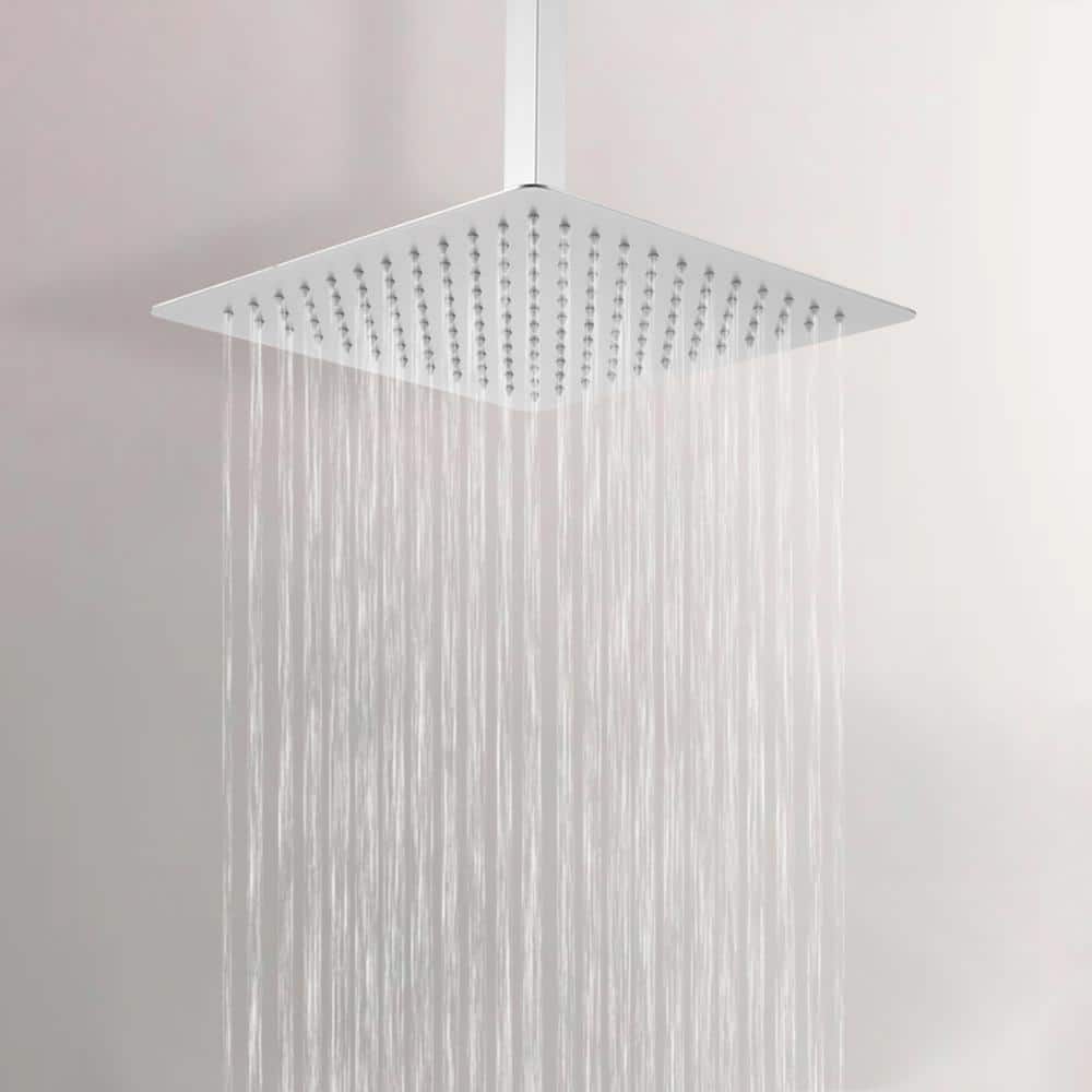 Brushed Nickel Ceiling Mounted Rain Shower System with Handheld