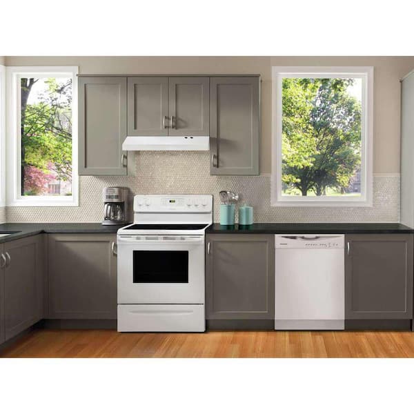 30 in. 220 CFM Under Cabinet Convertible Range Hood in White with Aluminum Filter