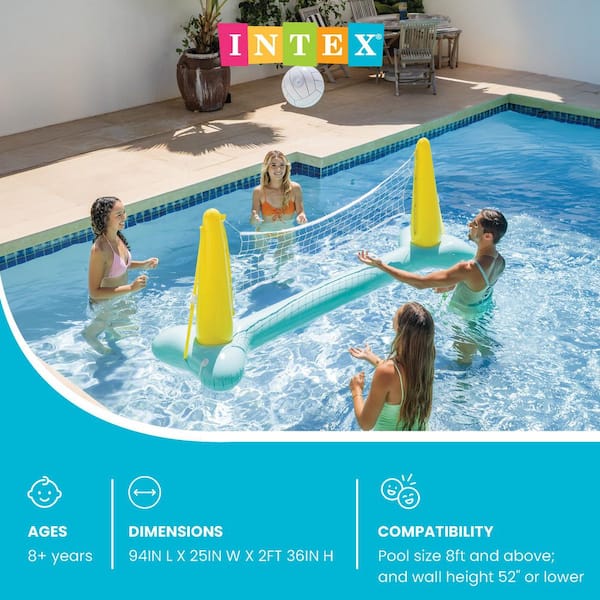 Inflatable Floating Swimming Pool Toys Volleyball Game in Green