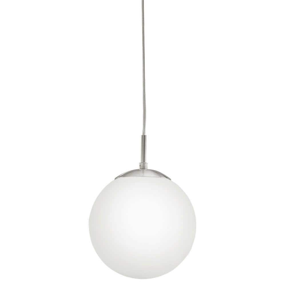 Matte Nickel Frosted Glass Globe Pendant Light