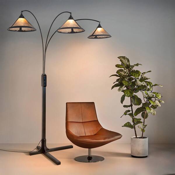 Dark Brown Arc Lamp With 3 Lights, Zuo Modern Twist Floor Lamp
