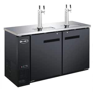 Two 1/2 Barrel Beer Keg Dispenser Refrigerator Cooler with 2 Double Tap Towers