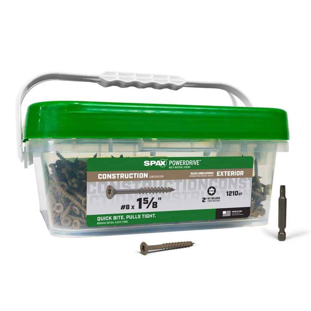 "#8 x 1-5/8 in. Tan PowerDrive Exterior T25 T-Star Flat Head Construction Screw (1210-Piece)" price history on PriceWatchPro
