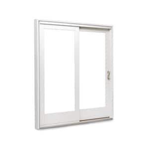 71-1/4 in. x 79-1/2 in. 400 Series White Right-Hand Frenchwood Gliding Patio Door with Pine Int & Satin Nickel Hardware