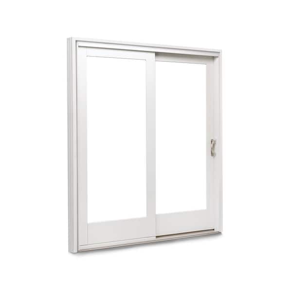 Andersen 71-1/4 in. x 79-1/2 in. 400 Series White Right-Hand Frenchwood Gliding Patio Door with Pine Int & Satin Nickel Hardware