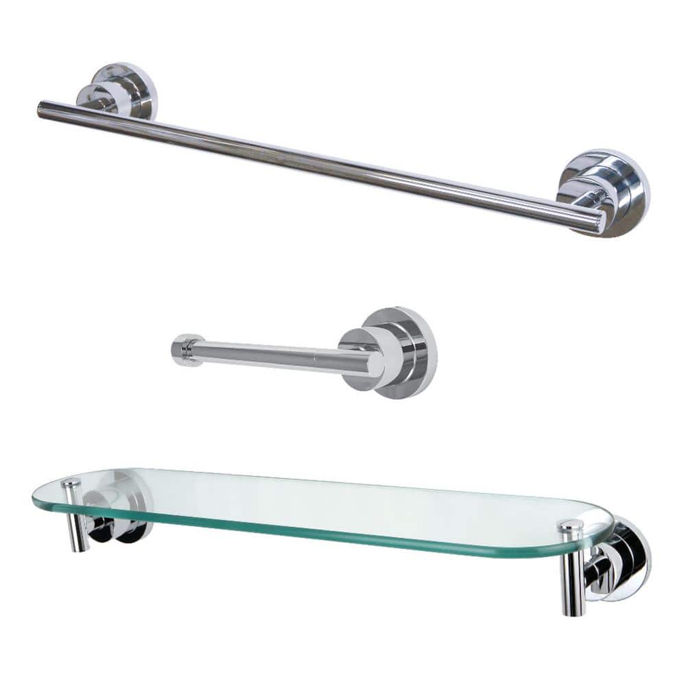 Kingston Brass Modern 3Piece Bath Hardware Set in Polished Chrome