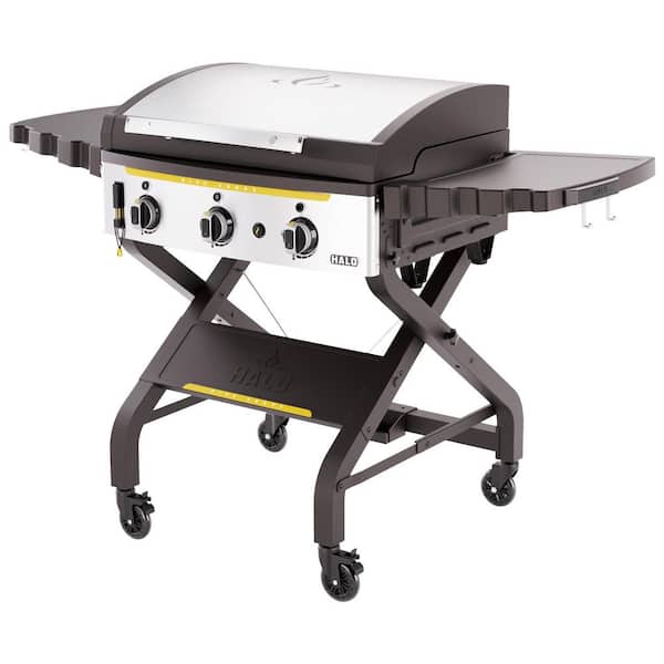 Elite3B 28 in. 3-Burner 6 Zone Outdoor Propane Griddle in Black Flat Top Grill