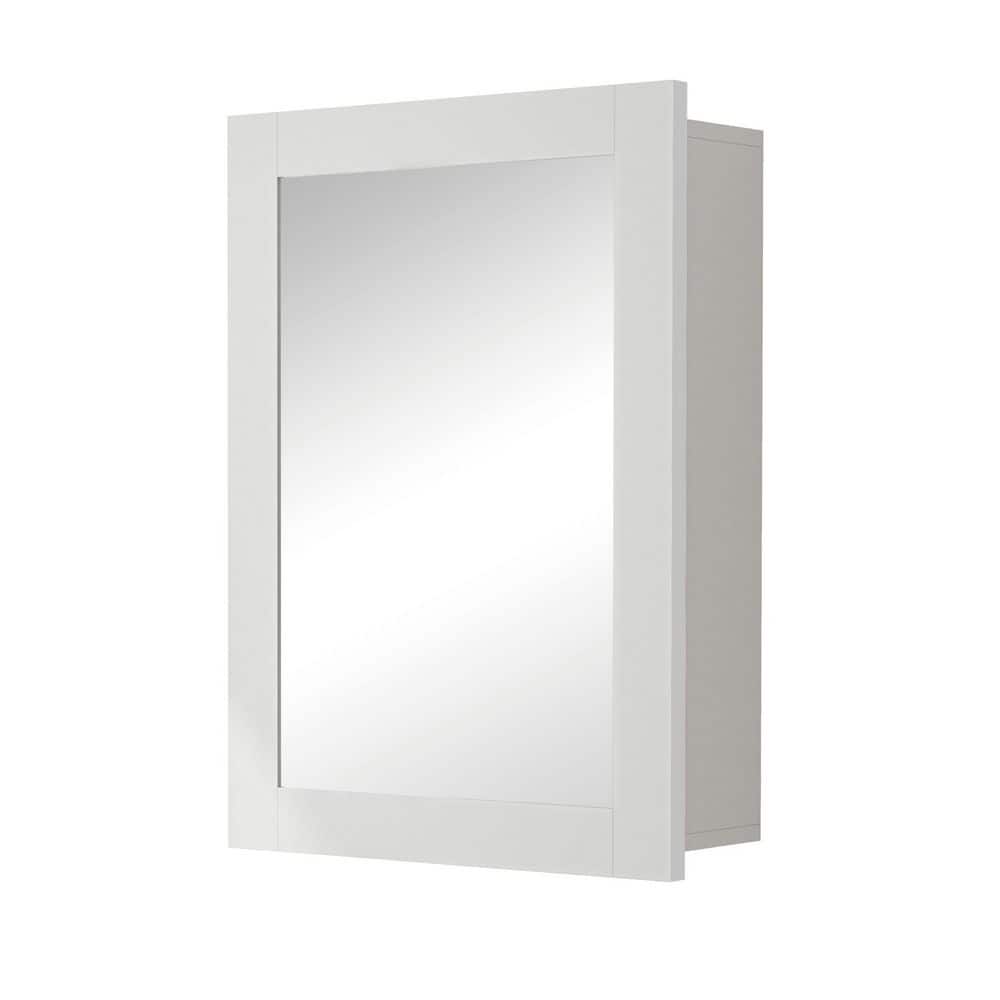 16 in. W x 24 in. H Rectangular White Wood Medicine Cabinet with Mirror, Adjustable Glass Shelves and Soft Close Hinges price history on PriceWatchPro
