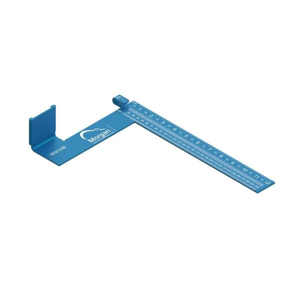 Morgan Square 12 in. Blue Aluminum Carpenter's Square with Standard Tape Measure Mount and Centerline Marking (1-Pack)