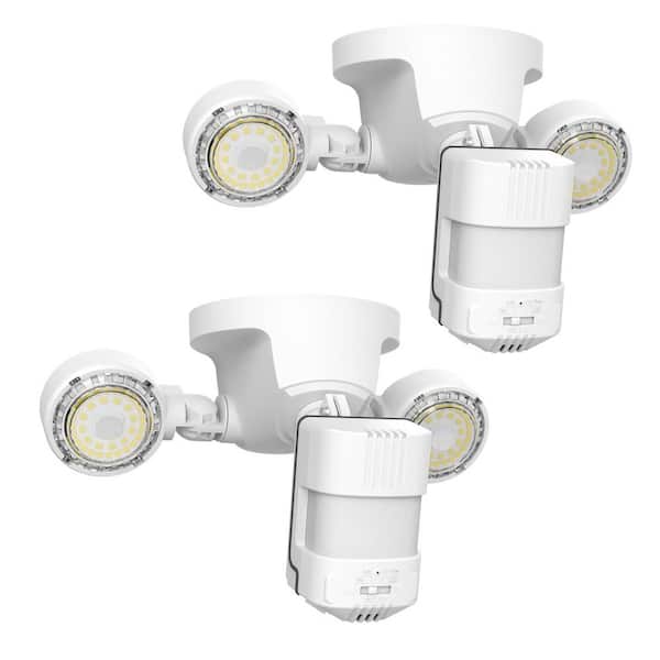 SANSI 300 Watt Equivalent 3000 Lumen 5000K 320 Degree White Motion Sensing Dusk to Dawn Integrated LED Flood Light (2-Pack)