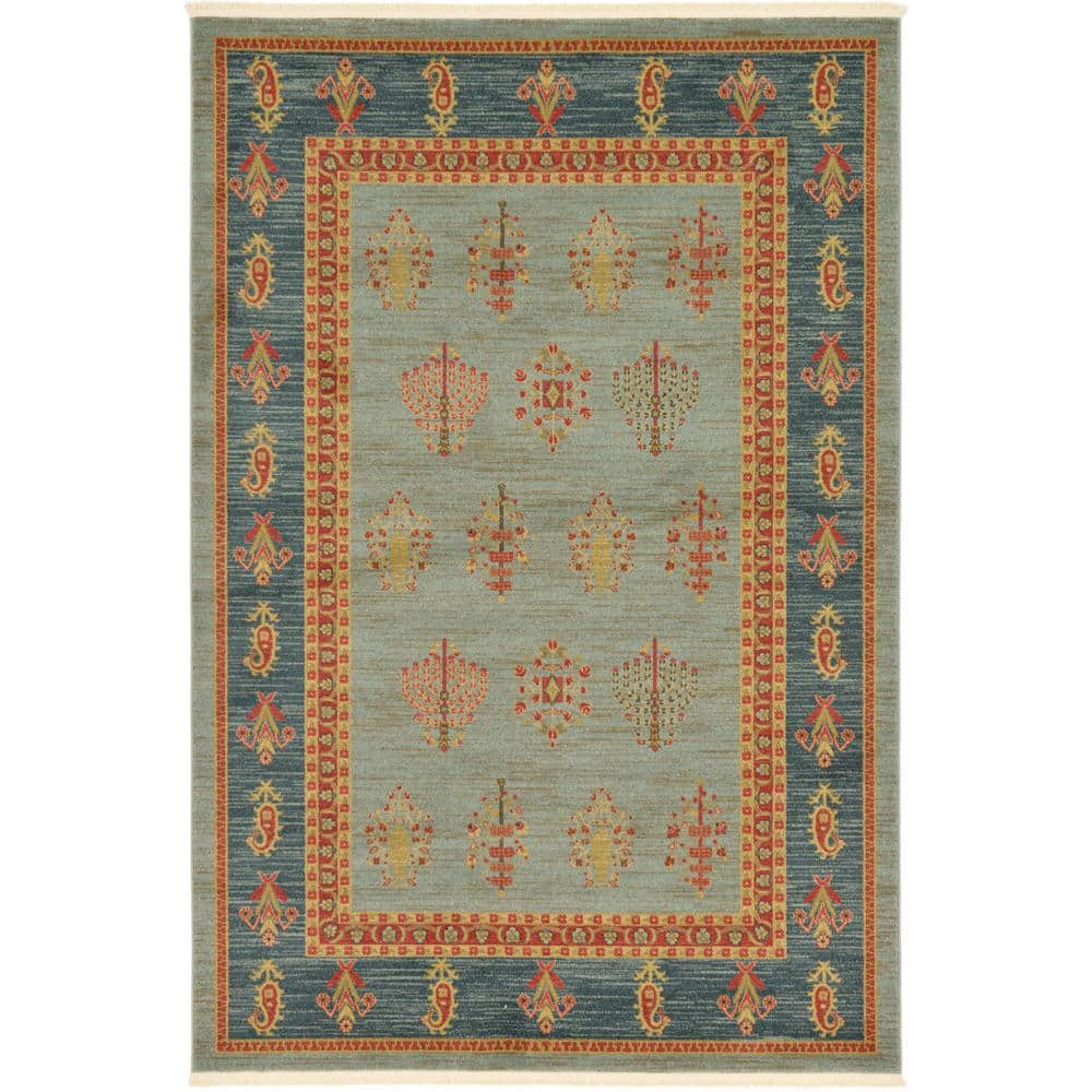 Fars Darya Blue/Multi-Color 6 ft. x 9 ft. Global Area Rug price history on PriceWatchPro
