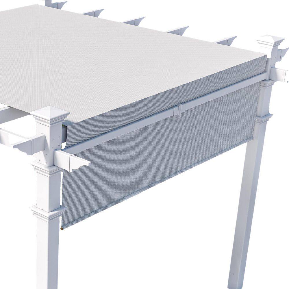 Malibu 10' x 10' White Vinyl Pergola with Canopy
