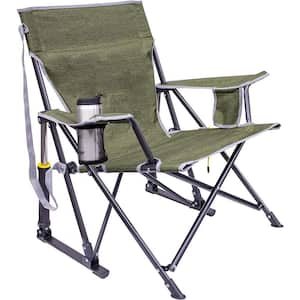 Metal Outdoor Rocking Chair, Outdoor Freestyle Rocker Portable Rocking Chair and Outdoor Camping Chair , Green