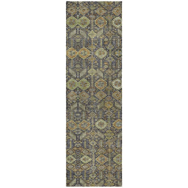 Dream Shag Premium Machine Washable Abstract ADS574 Paprika 2 ft. x 7 ft. Runner Rug