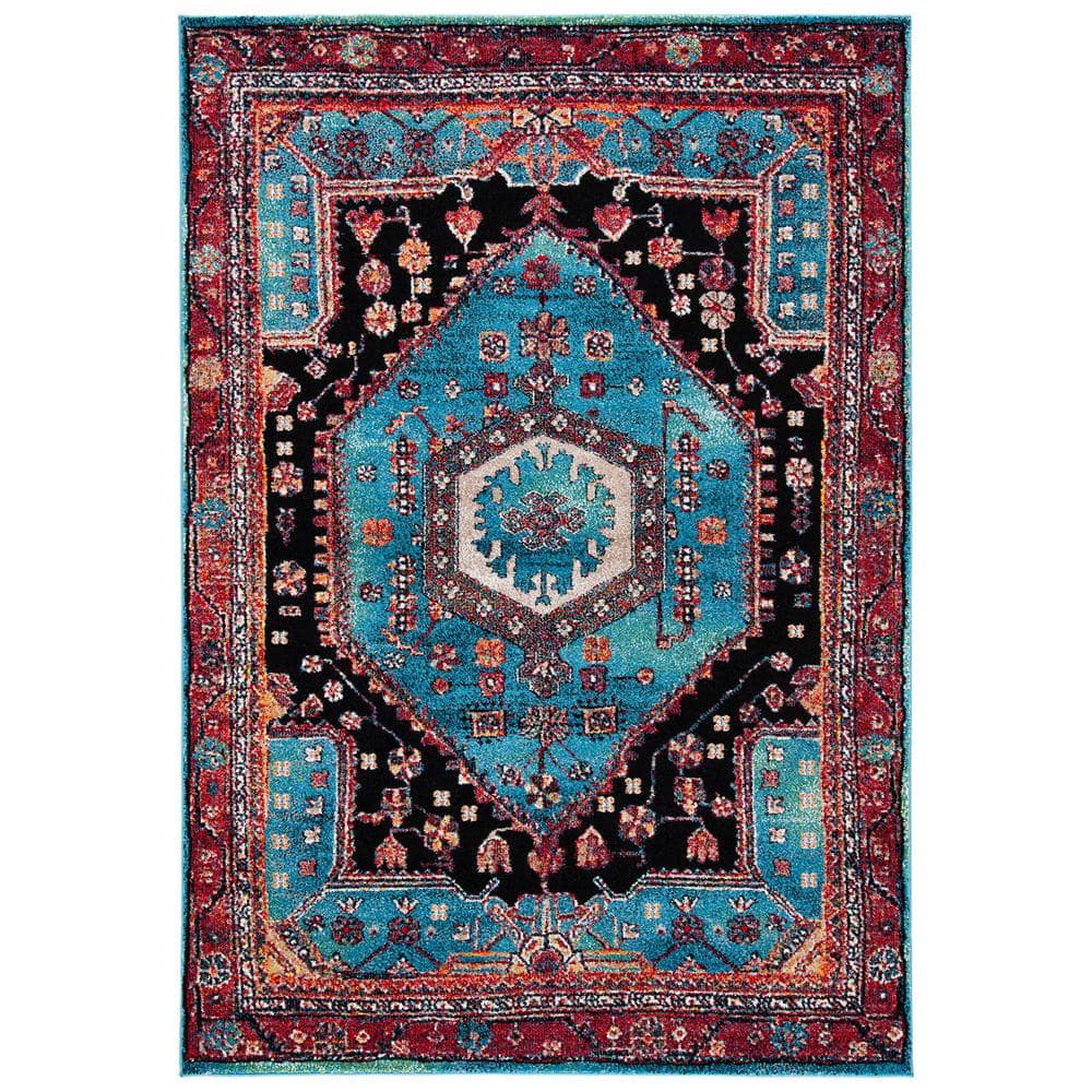 Vintage Hamadan Turquoise/Black 8 ft. x 10 ft. Border Floral Area Rug price history on PriceWatchPro