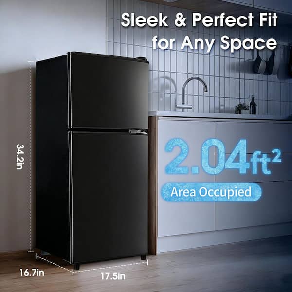 JEREMY CASS 3.5 cu. ft. Retro Mini Refrigerator in Black with Top