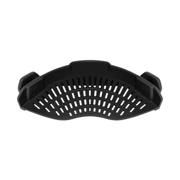 Silicone Kitchen Colander with Clip On, Pasta Strainer, Food Strainer for Pots and Pans, Meat, Vegetables, Fruit(1-Pack)