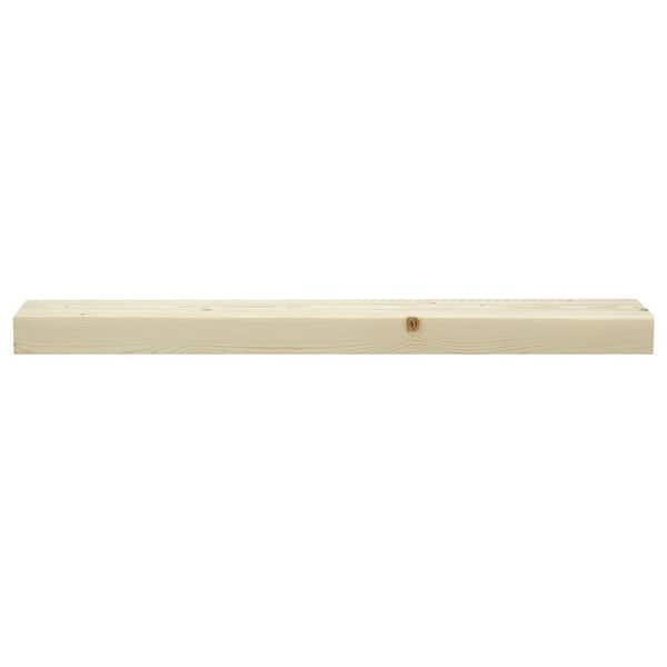 72 in. Unfinished Smooth Timber Floating Shelf-Versatile Wood Mantel and Wall Shelf
