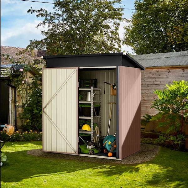 5 ft. W x 3 ft. D Metal Storage Shed for Garden and Backyard (15 sq. ft.)