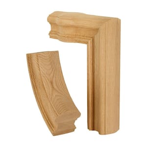 Stair Parts 7789 Unfinished Red Oak Straight 2-Rise Gooseneck with Cap Handrail Fitting