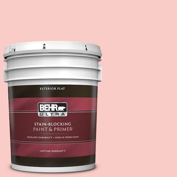 BEHR ULTRA 5 gal. #160C-2 Flush Pink Flat Exterior Paint & Primer