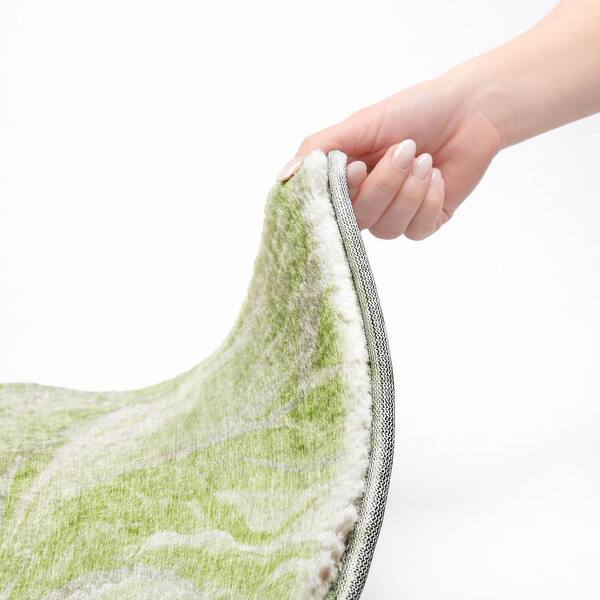 Dream Shag Premium Machine Washable Abstract ADS720 Aloe 10 ft. x 14 ft. Area Rug