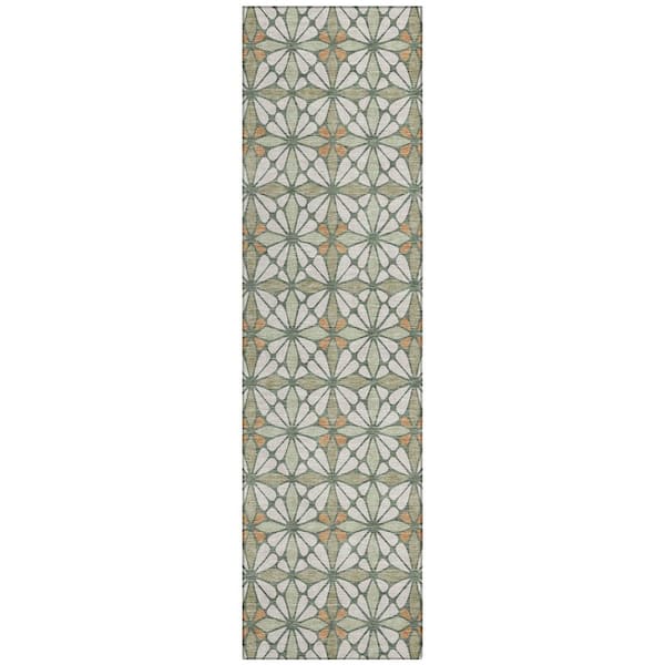 Chantille Machine Washable Indoor/Outdoor Abstract ACN2469 Linen 2 ft. x 7 ft. Runner Rug