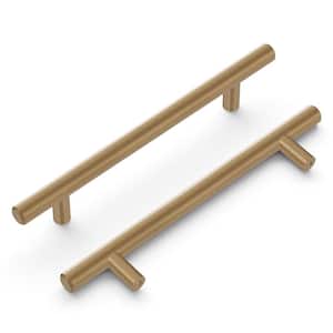 Bar Pulls Collection Pull 5-1/16 in. (128mm) Center to Center Champagne Bronze Finish Modern Steel Bar Pulls (10-Pack)