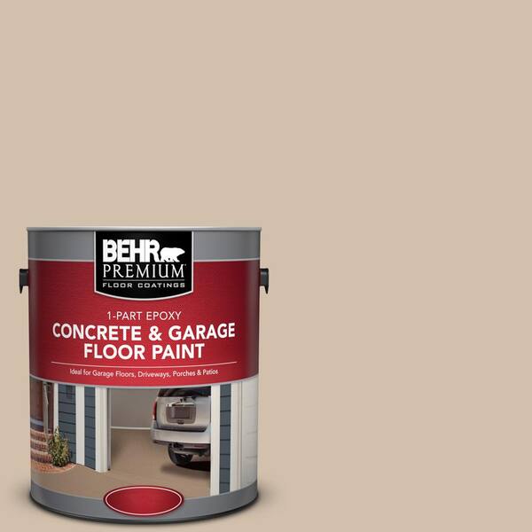 BEHR Premium 1 gal. #PFC-27 Light Rattan 1-Part Epoxy Satin Interior/Exterior Concrete and Garage Floor Paint