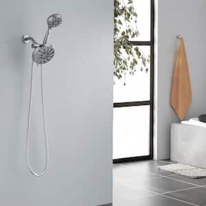 6-Spray Patterns 4.68 in. Wall Mounted Handheld Shower Head Faucet in Polished Chrome