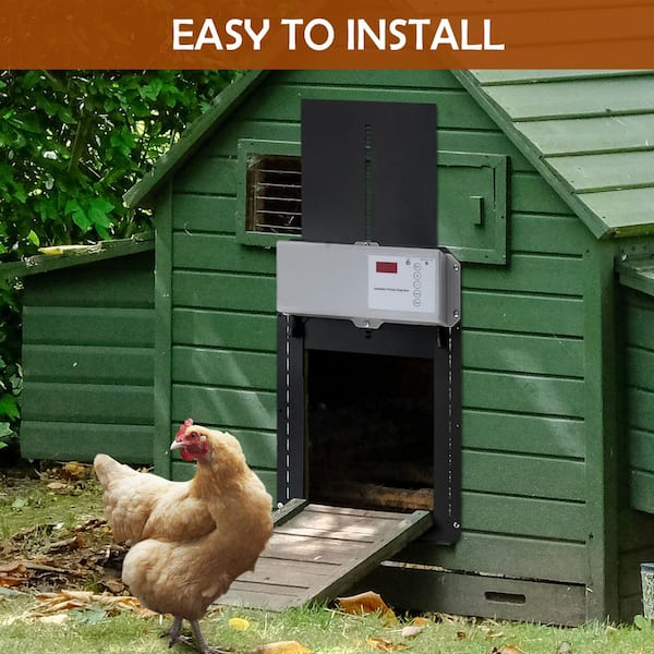 Solar Automatic Chicken Coop Door Opener Cage Closer Timer Light Sensor LCD