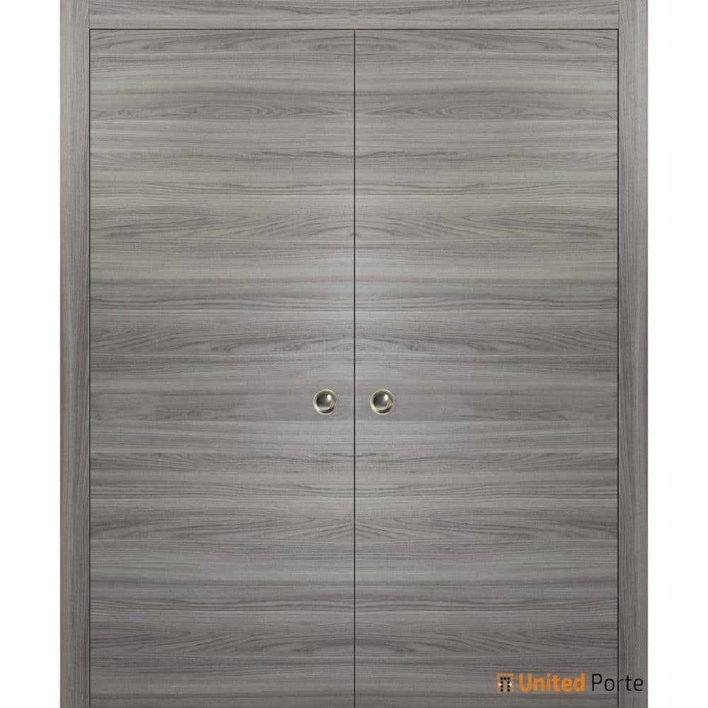 64 in. x 96 in. 2 Panel Ginger Ash Finished Solid Wood with Honeycomb Sliding Door with Hardware price history on PriceWatchPro