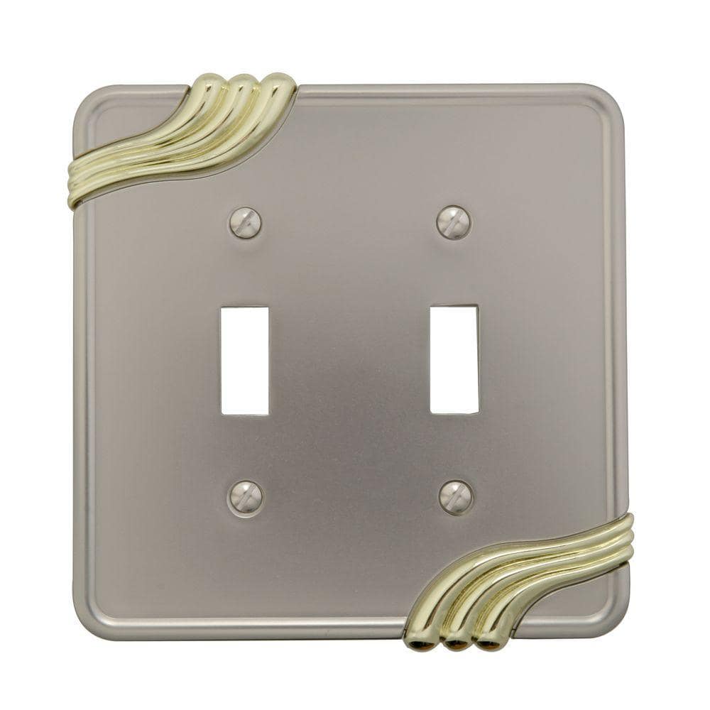 Grayson 2-Gang Nickel and Brass Toggle Metal Wall Plate price history on PriceWatchPro