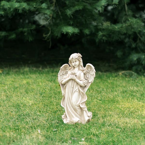 Vintage Porcelain Angel Sitting On Rose Garden Pedestal selling 14