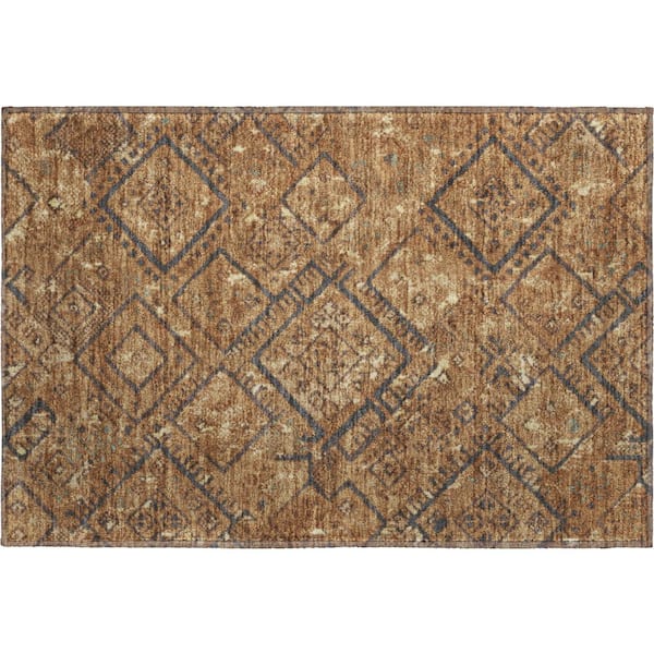 Mayfield Premium Machine Washable Abstract AMF2470 Paprika 2 ft. x 3 ft. Accent Rug