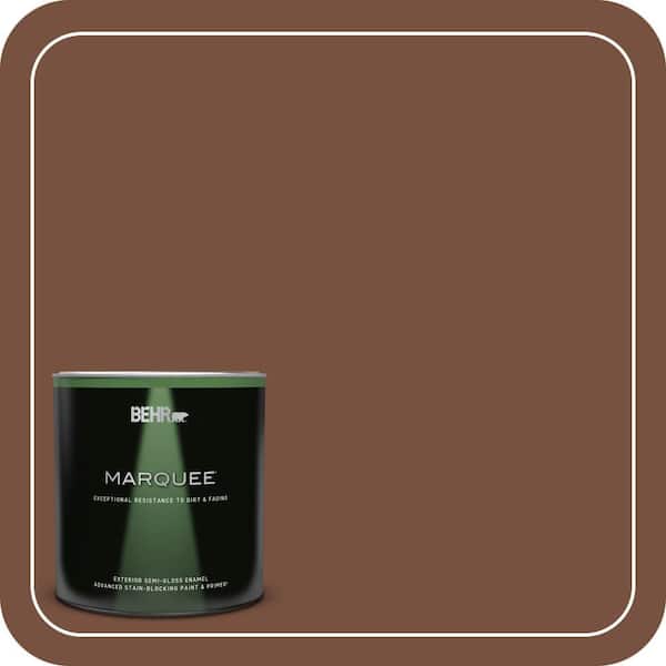 BEHR MARQUEE 1 qt. #240F-7 Root Beer Semi-Gloss Enamel Exterior Paint & Primer