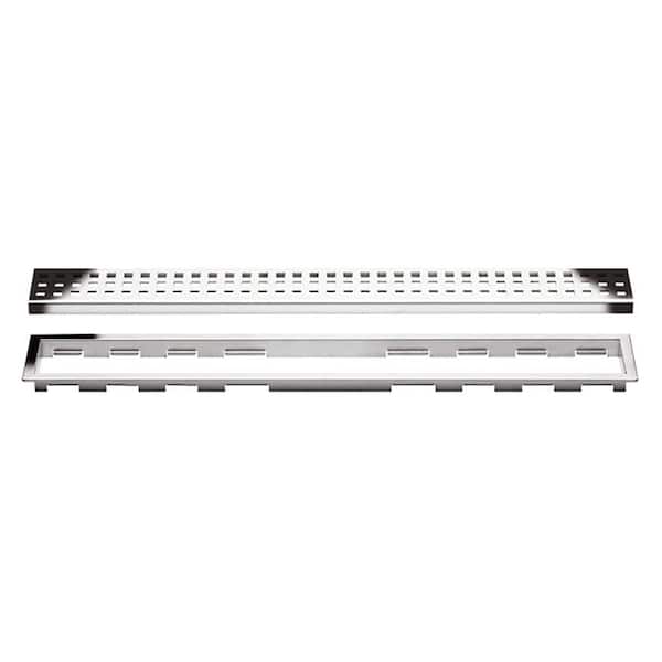 Schluter Kerdi-Line Chrome 43-5/16 in. Perforated Grate Assembly with 3/4 in. Frame