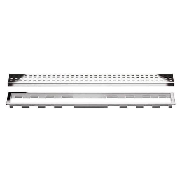 Schluter Kerdi-Line Chrome 35-7/16 in. Perforated Grate Assembly with 3/4 in. Frame
