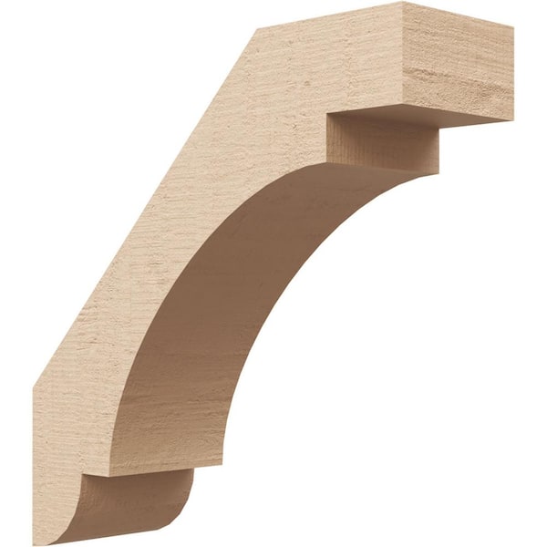 Ekena Millwork 5 in. x 16 in. x 16 in. Aspen Rough Cedar Woodgrain Timberthane Polyurethane Knee Brace, Primed