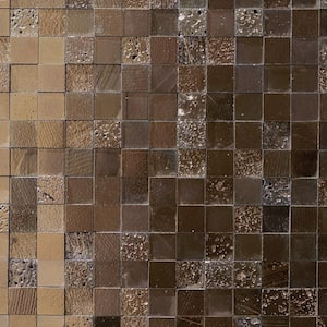 Deco Lava Blocks Bronze 12.51 in. x 12.51 in. Metallic Lava Stone Wall Mosaic Tile (1.07 sq. ft./Each)