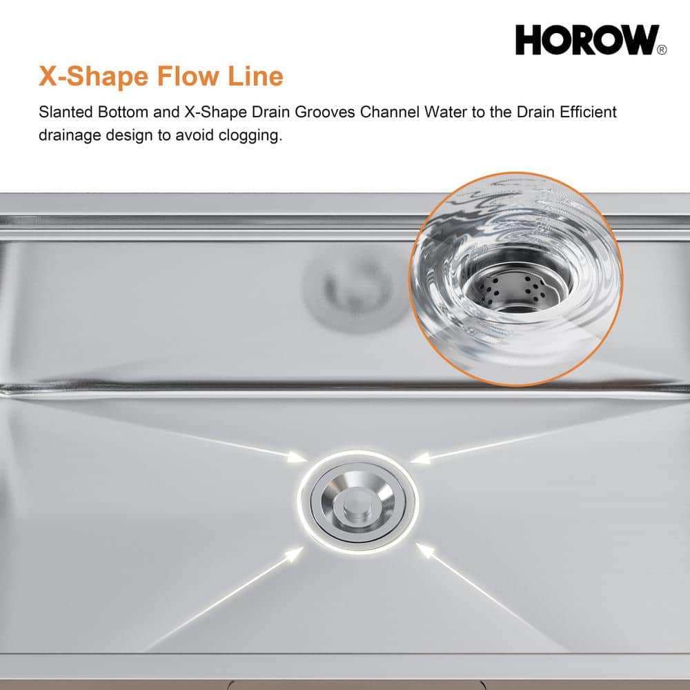 Magnus 30'' Stainless Steel Single Bowl Farmhouse Kitchen Sink with Workstation