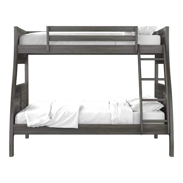 Furniture of America Hamed Antique Gray Twin Over Twin Wood Bunk Bed ...