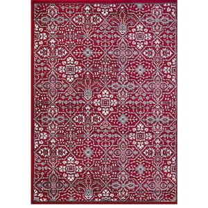 Jefferson Collection Athens Red 8 ft. x 10 ft. Area Rug