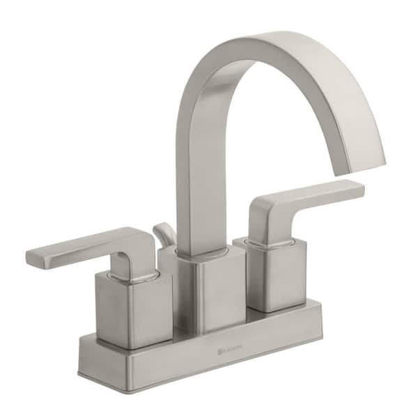 Glacier Bay Farrington Single Hole Single-Handle High-Arc Bathroom Faucet in Polished Chrome (2-Pack), Grey