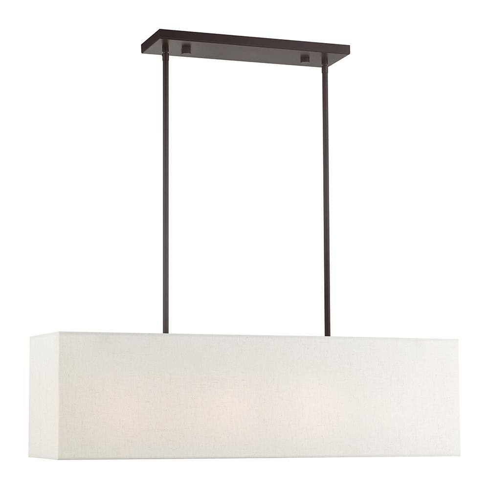 Summit Transitional English Bronze 4-Light Linear Chandelier