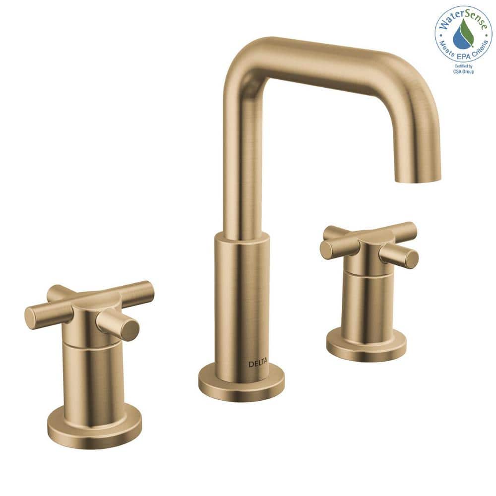 Champagne Bronze 3-Hole Widespread Bathroom Faucet with Dual Handles