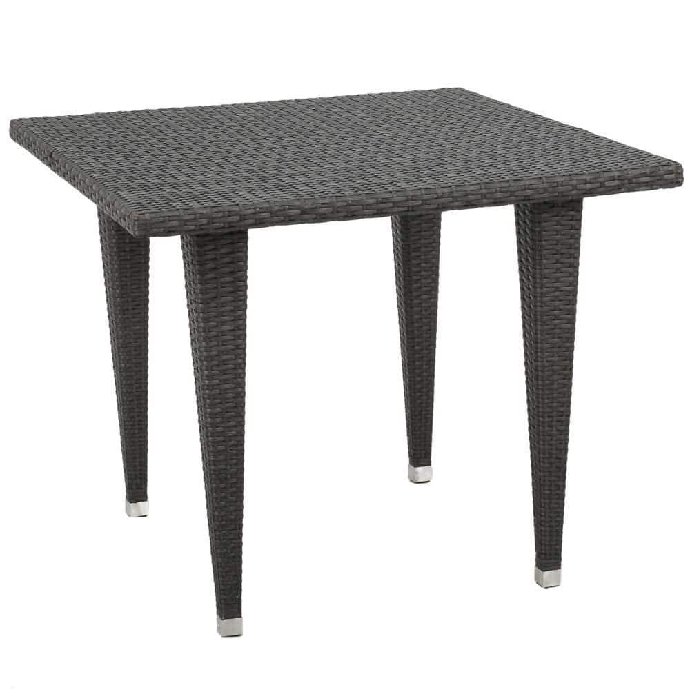Miny Gray Square Wicker Outdoor Dining Table