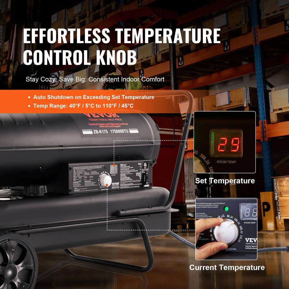 VEVOR - Brandclub - 175000 BTU Kerosene Forced Air Heater Portable